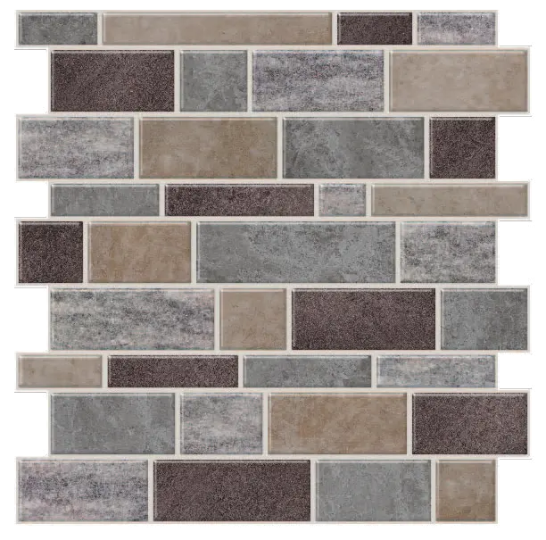 Natural and Gray Mosaic Peel and Stick Wallpaper Tiles - 24 Pack