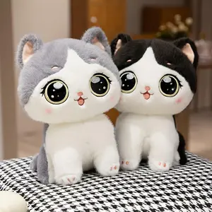 Adorable Simulation Cat Plush Toys, Kawaii Cartoon Stuffed Animal, Soft Fluffy Home & Sofa Decor, Popular Holiday & Birthday Gift for Friends & Family