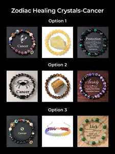 Cancer Zodiac Healing Energy Box, Handmade Gemstone Beaded Bracelet Set, Fashion Accessory for Men & Women, Perfect Gift