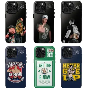6 Styles John Cena Grand Slam Champion Signature WWE Phone Case, Legendary Collection, Iconic Pro Wrestling Star Black Cover Gifts For American Wrestling Q