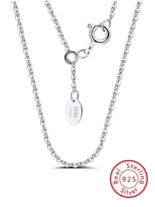 925 Sterling Silver Adjustable Cable Chain Necklace for Women, Fashion Jewelry for Party, Daily Decor, Trendy All-match & Exquisite Jewelry for Birthday Gift
