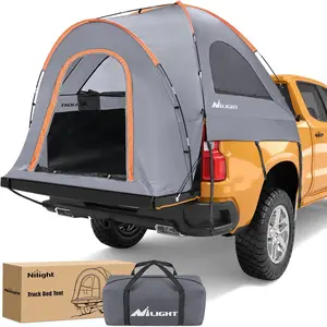 Nilight Truck Bed Tent 6.4 6.5 6.7 FT Pickup Truck Tents with Rainfly Waterproof PU2000mm Double Layer Tent Portable Full Size Regular Tailgate Bed Tent for Truck Camping Outdoor Travel, Orange Grey drone 600