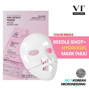 [VT Official] Color Reedle Shot 100 2-Step Hydrogel Mask 4EA for Every Skin Concerns, 3 hour Korean Hydrogel Mask, Plumping & Pore Care, Korean Glass Skin, Retinol & Centella Asiatica, Transparent Mask, Reedle Shot Mask Collagen Mask Sheet Collagen Hydrat