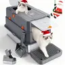 Stainless Steel Closed Box Litter Box (23.2 x 15.3 x 15 inches) - 180° Flip-Top Lid, 40L Capacity for Big Cats, 360° Mess & Odor Control, Leakproof High Sides, Non-Sticky Easy Cleanup, Pedal for Small Cats, Universal Fit, Included Scoop, Closed Box Litter