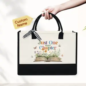 Personalized Just One More Chapter Tote Bag - Reading Bag, Bookish Tote, Librarian Tote Bag, Reader Gift, Librarian Gift for Book Lover VTM982NTH