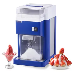 Commercial Ice Shaver Machine, 1.91 Qt / 1.8 L Large Electric Snow Cone Maker, Fine And Fluffy Ice, 300W Motor, Stainless Steel Blades, Shaved Ice Crusher For Dessert Shops, Home Parties, Restaurants, Blue