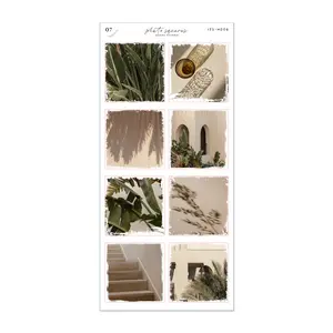 Photo Squares • Tropical | Sticker Sheet for Journals, Bullet Journal, Planner, or Scrapbook in Washi or White Paper