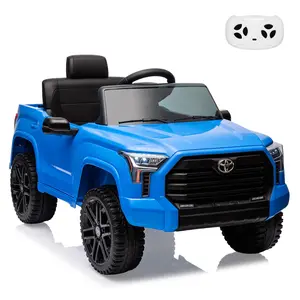 GARVEE 12V Licensed Toyota Tundra Ride-On Truck Car with Remote Control, Battery Powered Electric Vehicle Featuring 4 Wheels, Spring Suspension, 3 Speeds, LED Lights - Ideal Gift for Ages 3 and Up, Blue
