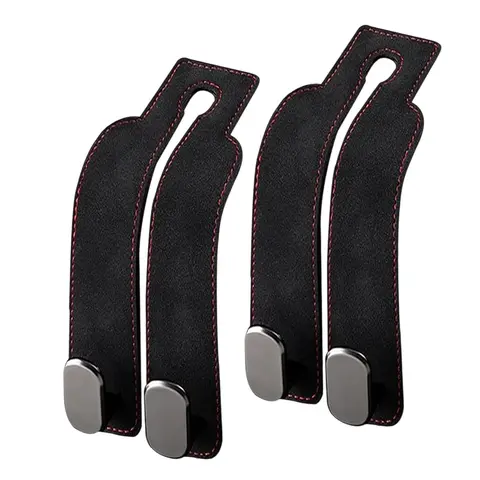 High-Density PU Leather Discreet Car Seat Backrest Storage Hook (Single, 1 Count) - Durable Auto Accessory, Reinforced Stitching, 5-10 lbs Capacity, Car Hanger for Family, Utilizes Vertical Backrest, Home Organizer Hook