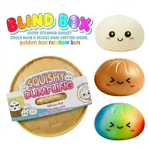 Expressive  Dumpling Squishy - Blind Box,Mysecret Bun Fidget Toy, Soft TPR Material,Stress Relief, Unboxing Surprise, RandomStyle per Pack.Children's Day and Easter gifts,suitable for children to exchange gifts