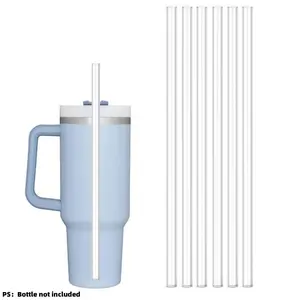 Reusable Straw Set, 1 Set Extra Long Reusable Straw, Transparent Reusable Straws, Drinkware Accessories for Home Kitchen, Utensils, Drinking Straw