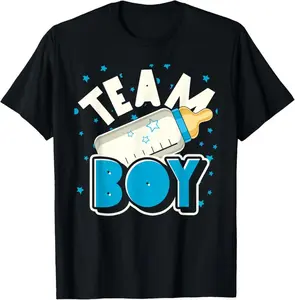 100% Cotton  Announcement Team Boy  Party Gender Reveal T-Shirt