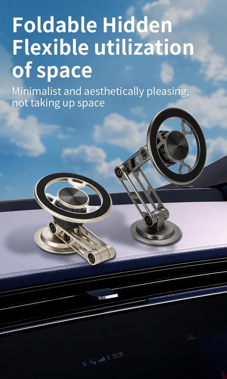 All-Metal magnetic Bracket for Car Phone360Degree Rotating Accessory foldable with ventilated Magnet GPS Cars Accessories for Phones magnetic car phone holder foldable  phone Fall Car Universal Phone Holder Dashboard Automotive Windshield