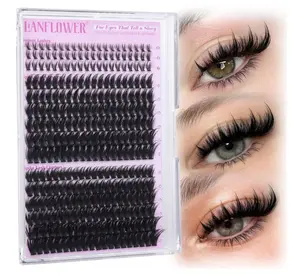 Spiky Lash Clusters Manga Eyelash Clusters D Curve Cluster Eyelash Extensions Wispy Cluster Lashes with Bottom Lashes 12-20mm Fairy Individual Lashes by Lanflower