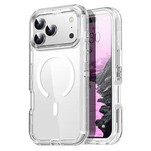 LensGuard for iPhone 17 ProMax and iphone16 ProMax Case Clear| Compatible with MagSafe, Military Grade Drop Protection, Stronger Magnetic, Shockproof Airbag, Slim Anti-Yellowing Anti-Scratch Transparent