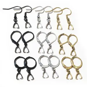 10pcs Stainless Steel Craft Earring Hooks Clips with Pinch Clasp for Earrings DIY Jewelry Making Accessories Findings