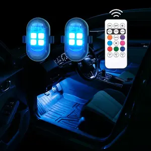 Upgraded LED Strobe Remote Control Flash Lights, RGB Underglow Car Mods Kit, Waterproof Accent Lighting for Interior Exterior, Motorcycle Bike SUV Truck ATV Jeep Vehicle Glow Kit, Multi-Color Custom Ambient Decoration, Multifunctional Car Led