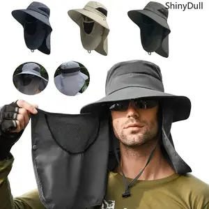 2 Pack Wide Brim Sun Hat - UPF Protection Fishing Hat with Neck Flap & Face Cover