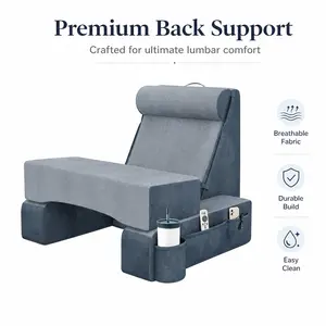 COZEER 3-in-1 Reading Pillow for Bed with Adjustable Lumbar Support & Headrest, Wedge Pillow Set for After Surgery Recovery, Detachable Armrest & Sponge Lap Desk for Home Office, Gaming, Reading (Upgraded)