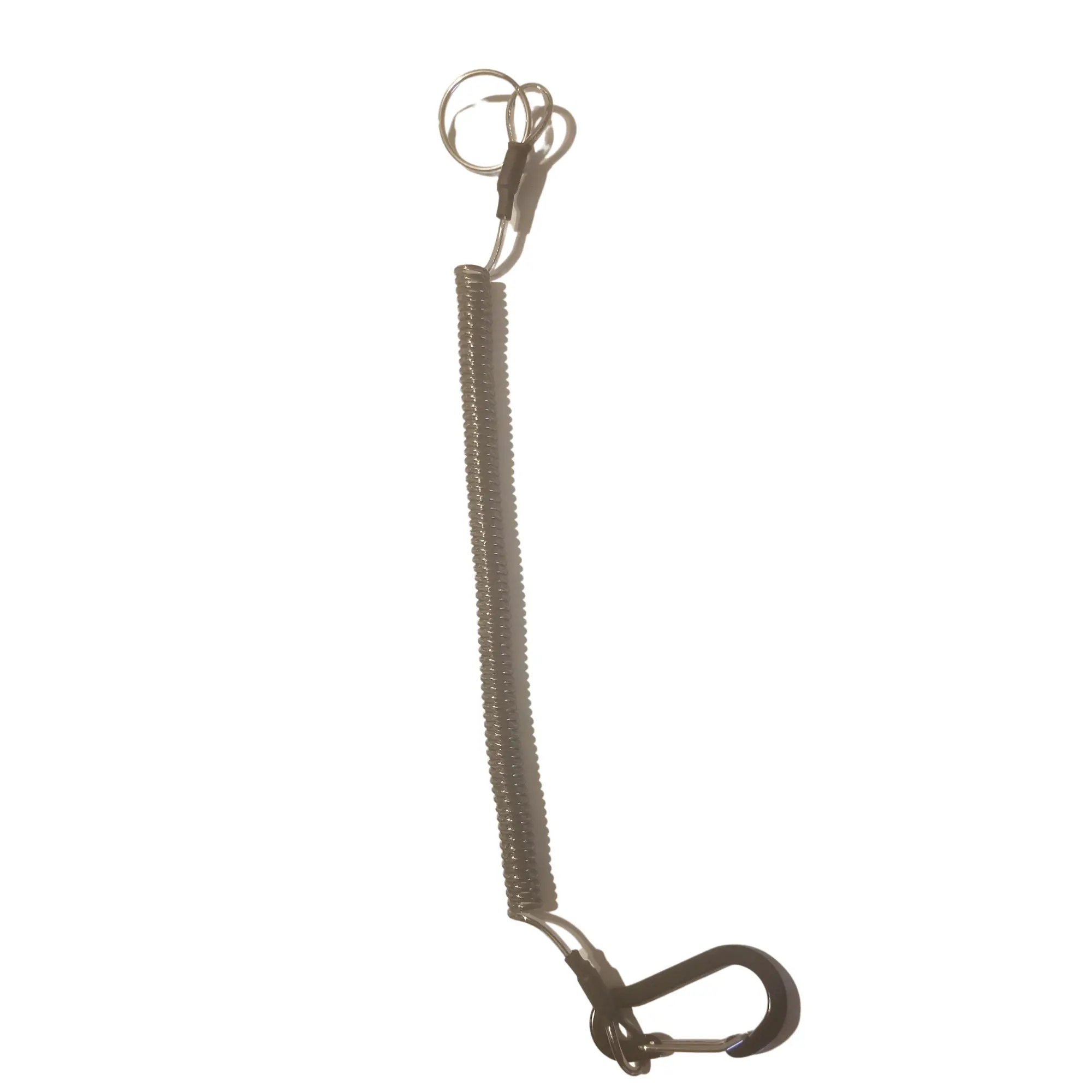 6 Coiled Lanyards Safety Rope Retractable Tether With Carabiner