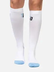 TierOne 20-30 mmhg Compression Socks for Women and Men (White)