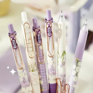 4PCS,flower style gel link pens,Fine Point 0.5 mm,High-End Series Pens for Journaling Note Taking, Cute Office School Supplies Gifts for Women Men