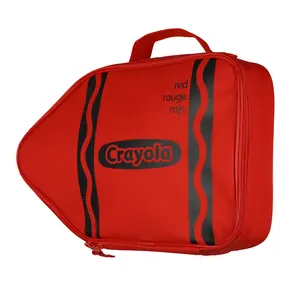 Crayola Crayon Lunch Box Red Crayon Design 13" Insulated Zip Around Tote Bag