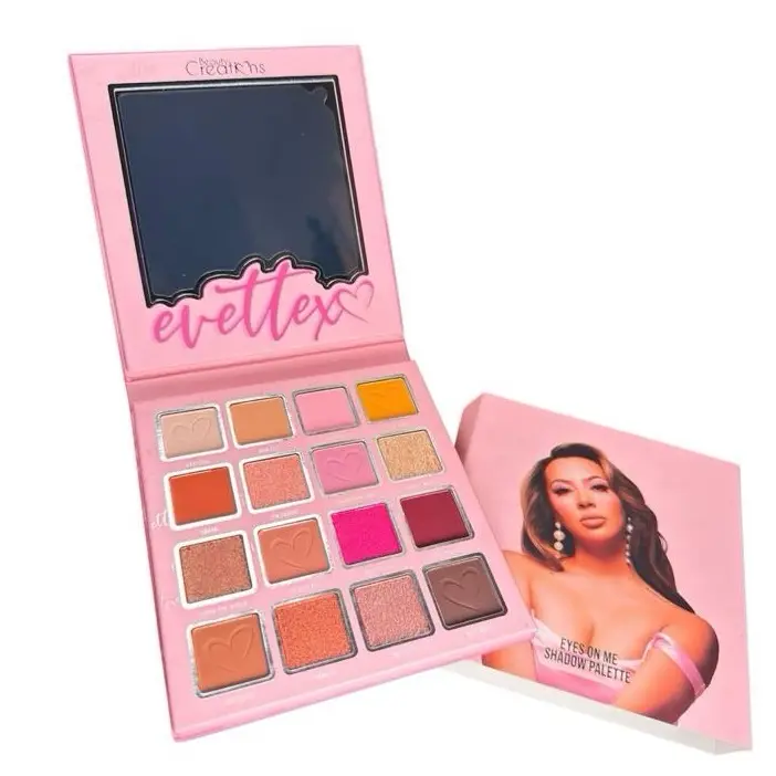 Evettex Palette de Beauty Creation Eyeshadow with 9 Soft Tones & 7 Shimmer for Daily Makeup Look -