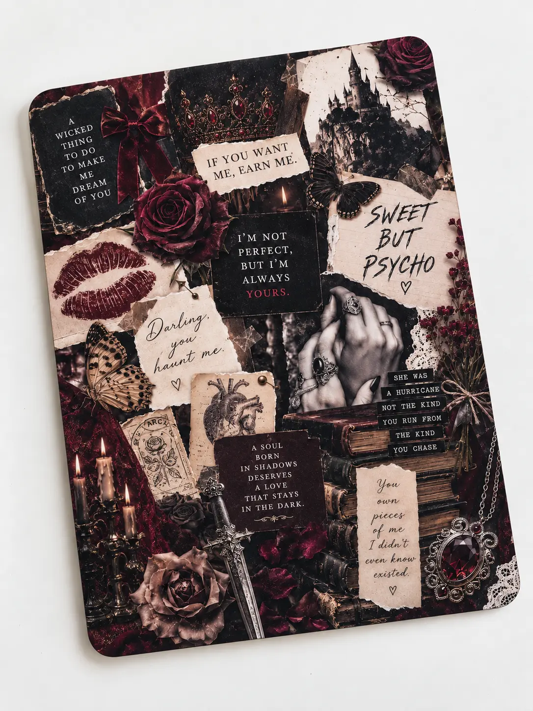 Dark Romance Anti-Fingerprint Kindle Insert Card - High-Quality Print Aesthetic Tablet Accessory, Customizable Device Cover Add-On, Slip Right Inside Casing for Book Lovers, Ideal Gifting Option
