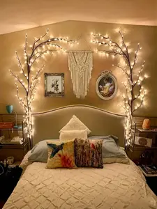 Curved Willow Lamp with 96 LEDs Birch Tree 8-Mode Decorative Night Light for Indoor Atmosphere Perfect Gift for Family Living Room Parties Festivals Birthdays Christmas Halloween Thanksgiving 72 LED Halloween & Christmas Decoration