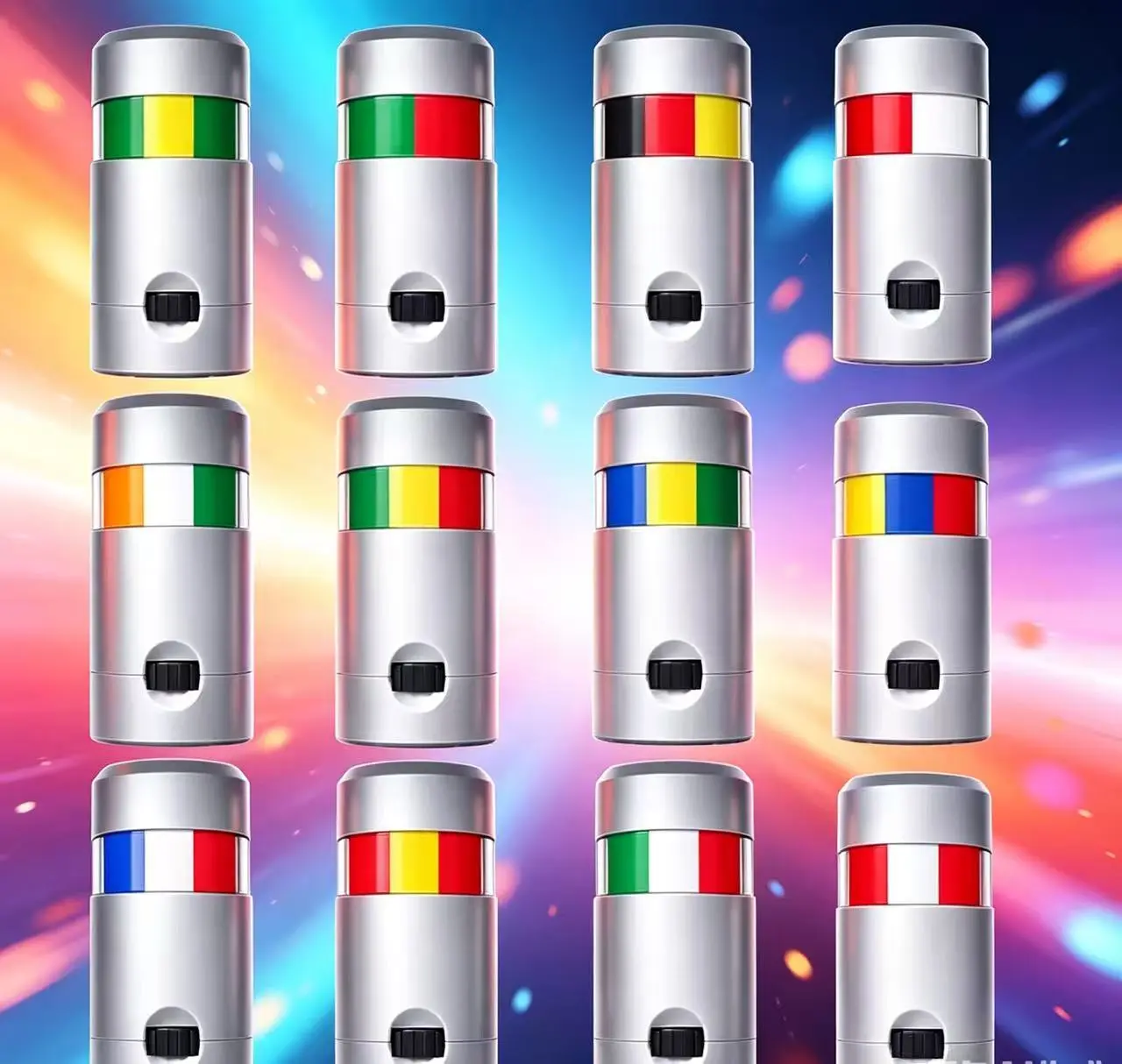 Multi-Country Flag Face Painting Stick Set, Disposable National Flag Fan-Shaped Cosmetic Body Makeup Supplies, Easy to Clean,Multi Country Flag Face Paint | No Mess Fan Makeup