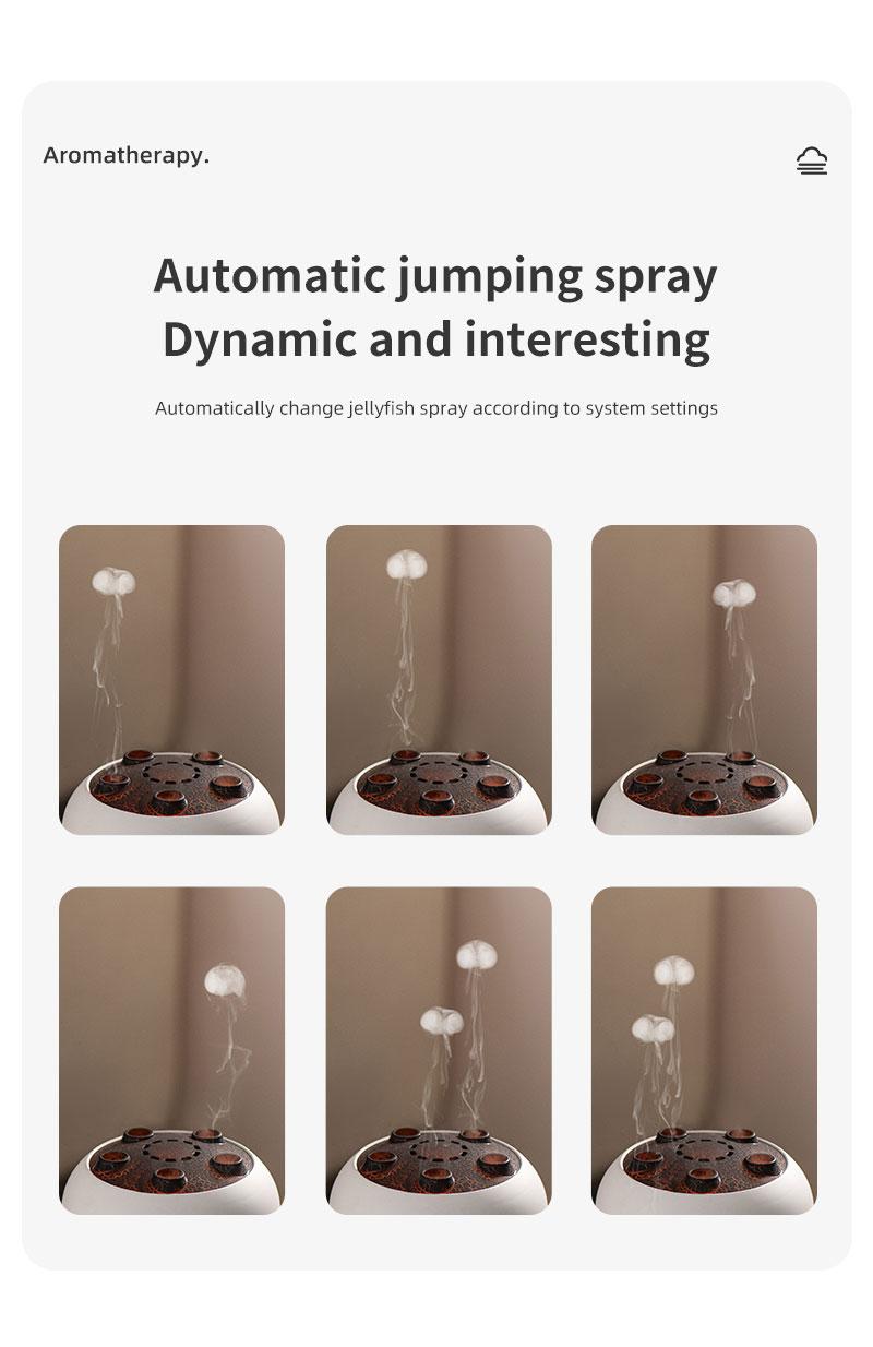 Dynamic Jellyfish Aroma Diffuser with Sound-Reactive Mist Multi-Color Light-Changing Remote Control & Smart Timer 250ml Home Ambient Scent Humidifier