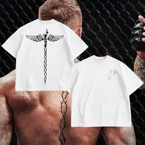 PEACHORA Conor "The Notorious" McGregor Signature Heavy Cotton T-shirt UFC Pound For Pound Shirt MMA Fan Apparel Pump Cover Direct-to-garment Printing