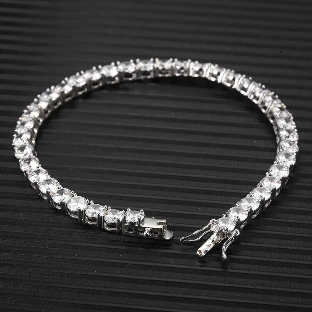 Unisex 18K Gold Vacuum Plated Copper Bubble Links Tennis Chain Bracelet with 5A+ Sri Lanka Zircon, All-Pave  Stones - Hip Hop Jewelry, Casual Wear, Luxury Daily Accessory, High-End Gift Idea