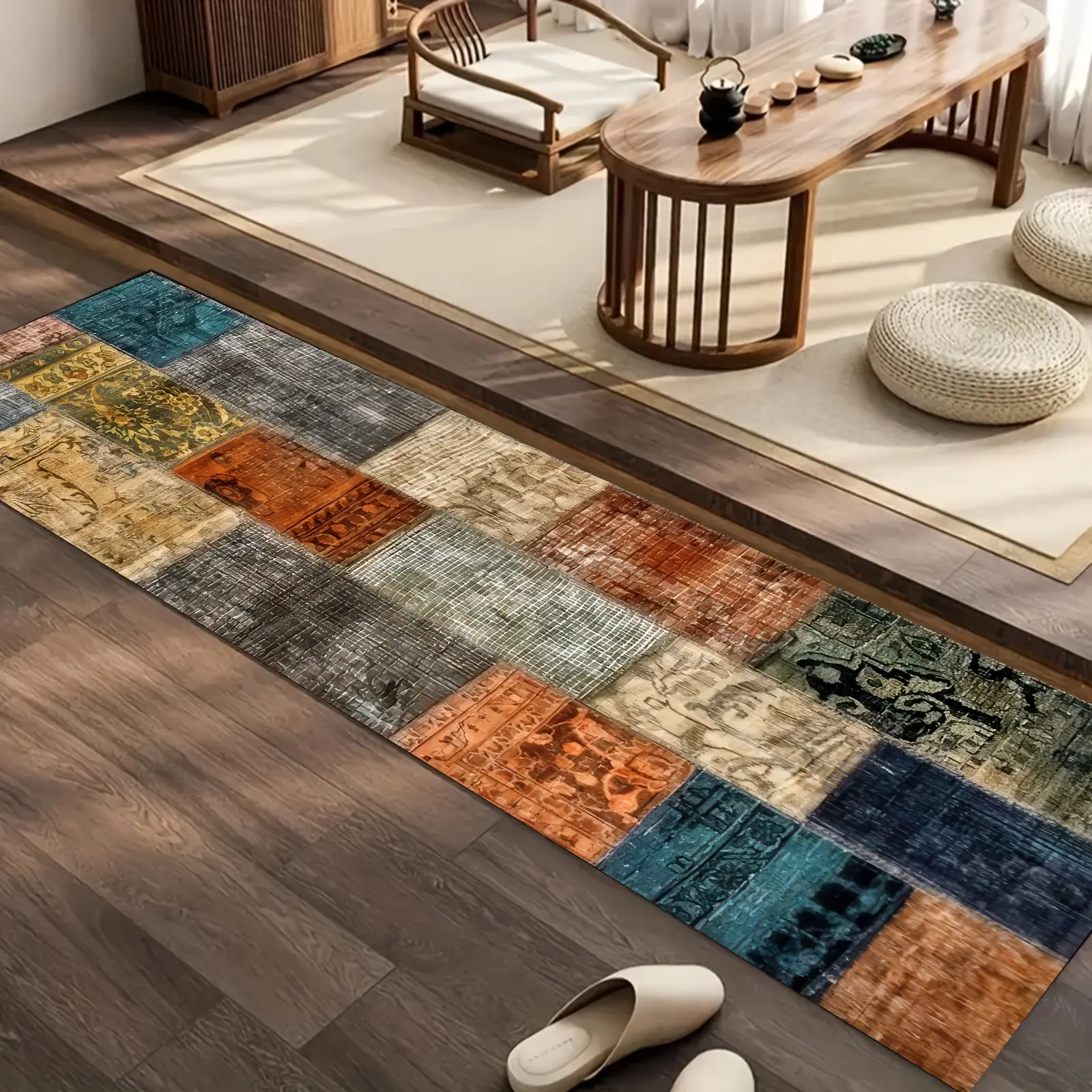 A Water-Absorbent And Non-Slip Long Corridor Rug, Runner Rug, Washable And Foldable, Non-Slip Backing, Polyester Fiber, Long Mat Nordic Corridor Carpet, Suitable for Corridors, Porches, Kitchens, Laundry Rooms, Bedside Rugs in Bedrooms, Farmhouses
