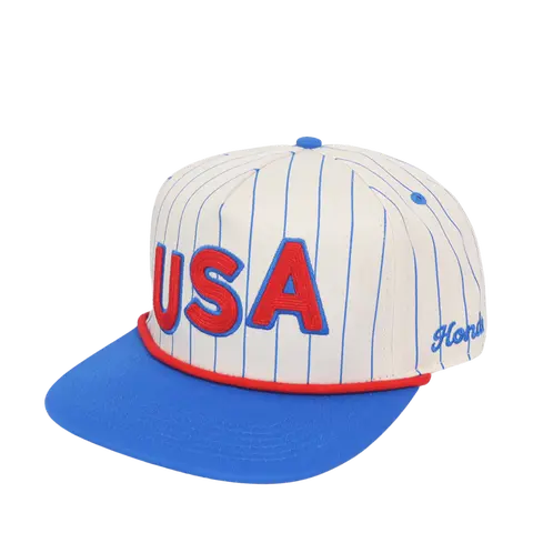 Vintage 90's USA Cap | Pinstripe Rope Hat | USA | Hondo