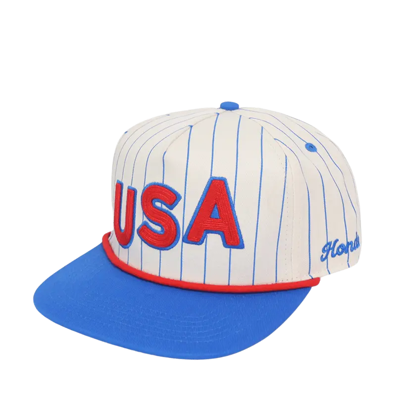 Vintage 90's USA Cap | Pinstripe Rope Hat | USA | Hondo