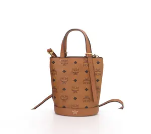 Pre-owned MCM cognac colored bucket shoulder handbag 14.5*9.5*19cm th36047003