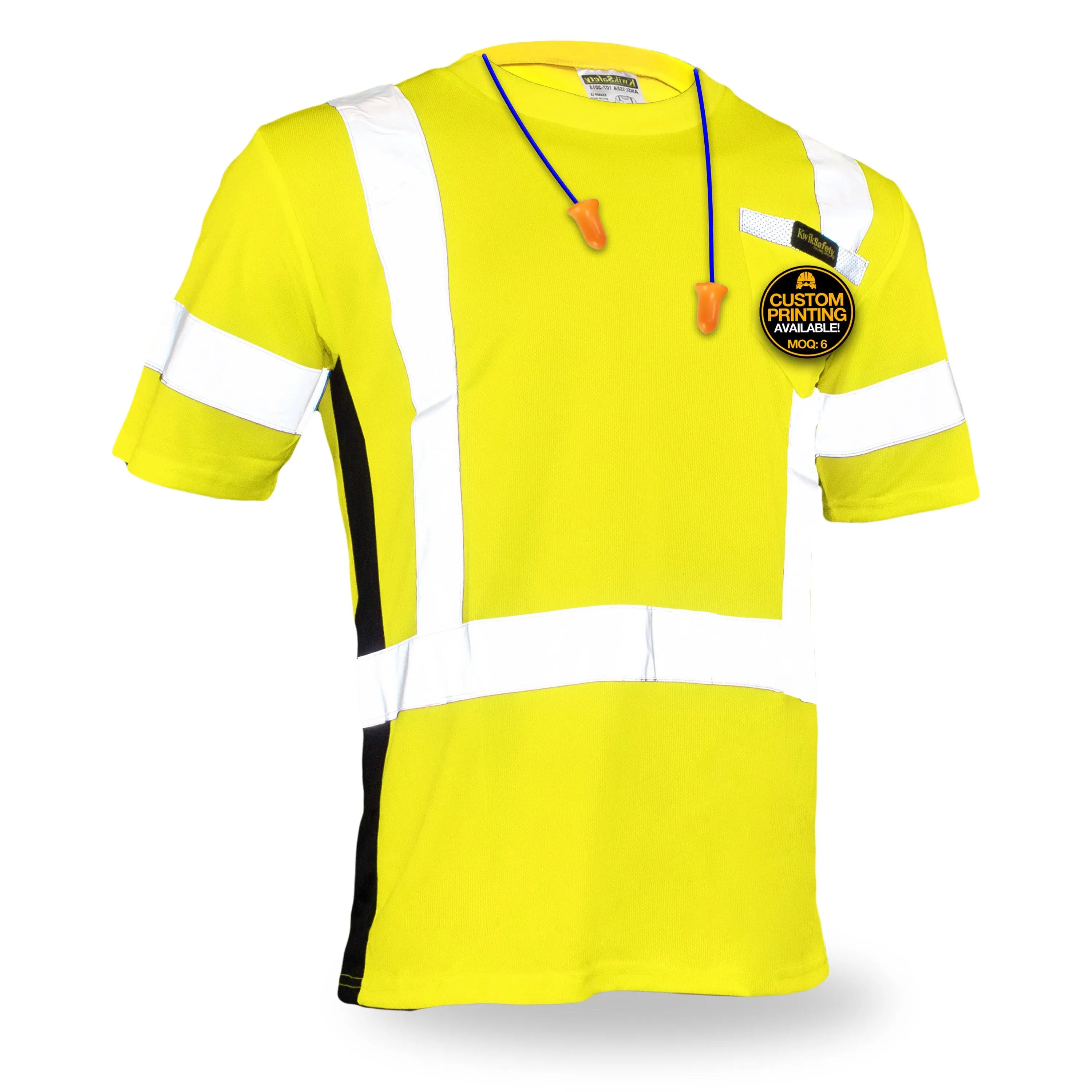 KwikSafety OPERATOR Safety Shirt | Class 2 Short Sleeve Menswear ANSI OSHA Compliant Hi Vis Reflective Crewneck - Model No.: KS4403