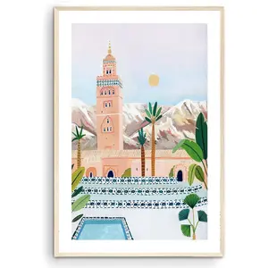 Marrakech Travel Print  -  Moroccan Medina Wall Art