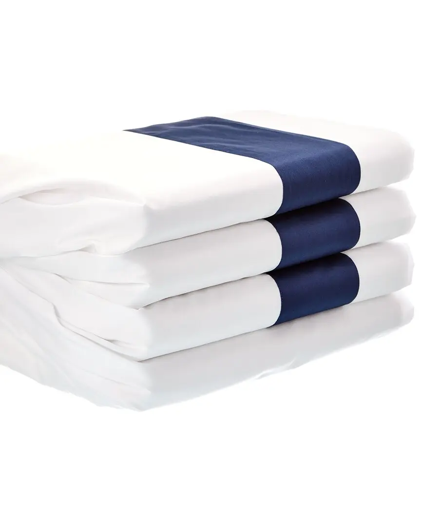 Bellino Fine Linens 300 Thread Count Cosmopolitan Applied Border Sateen 4pc Sheet Set