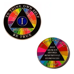 Rainbow Recovery Medallion Challenge Coin, LGBT Colors Commemorative Coins