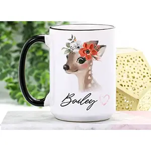 Personalized [SEND CUSTOM VIA MESSENGER] Mugs For Women Deer Mug Fawn Mug Animal Mug Gifts For Girls On Birthday Anniversary Xmas New Year