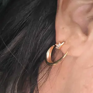 Giana Marquise Huggies by Caitlyn Minimalist - Dainty Floral Diamond Earrings - Delicate Wedding Jewelry - Bridesmaids Gift