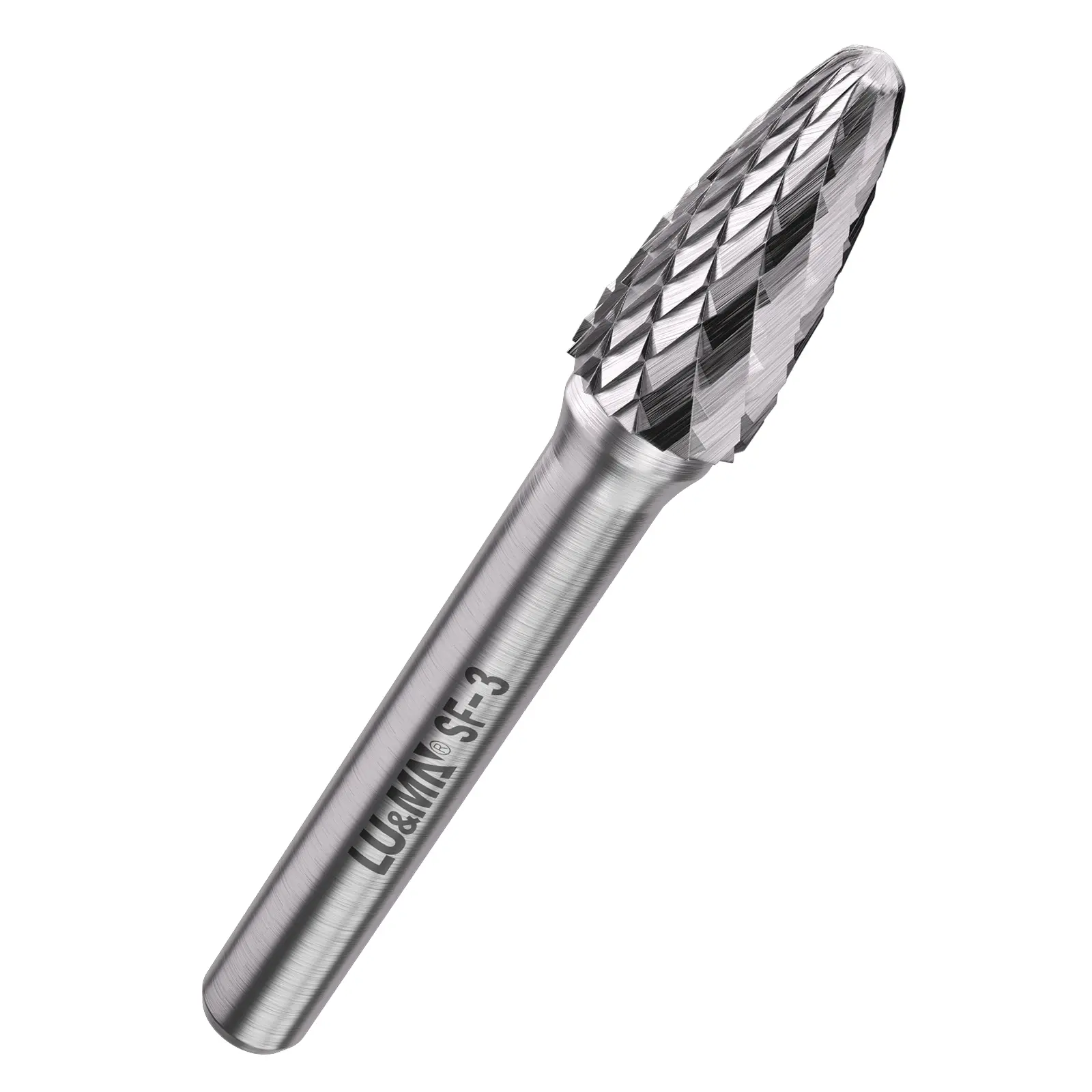 SF-3 Tungsten Carbide Burr Tree Shape Radius End Double Cut Rotary Burr File with 1/4'' Shank, 1pc Tool Accessories