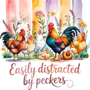DTF Transfer – Chickens Distraction Multi Sizes (AN-CH002)