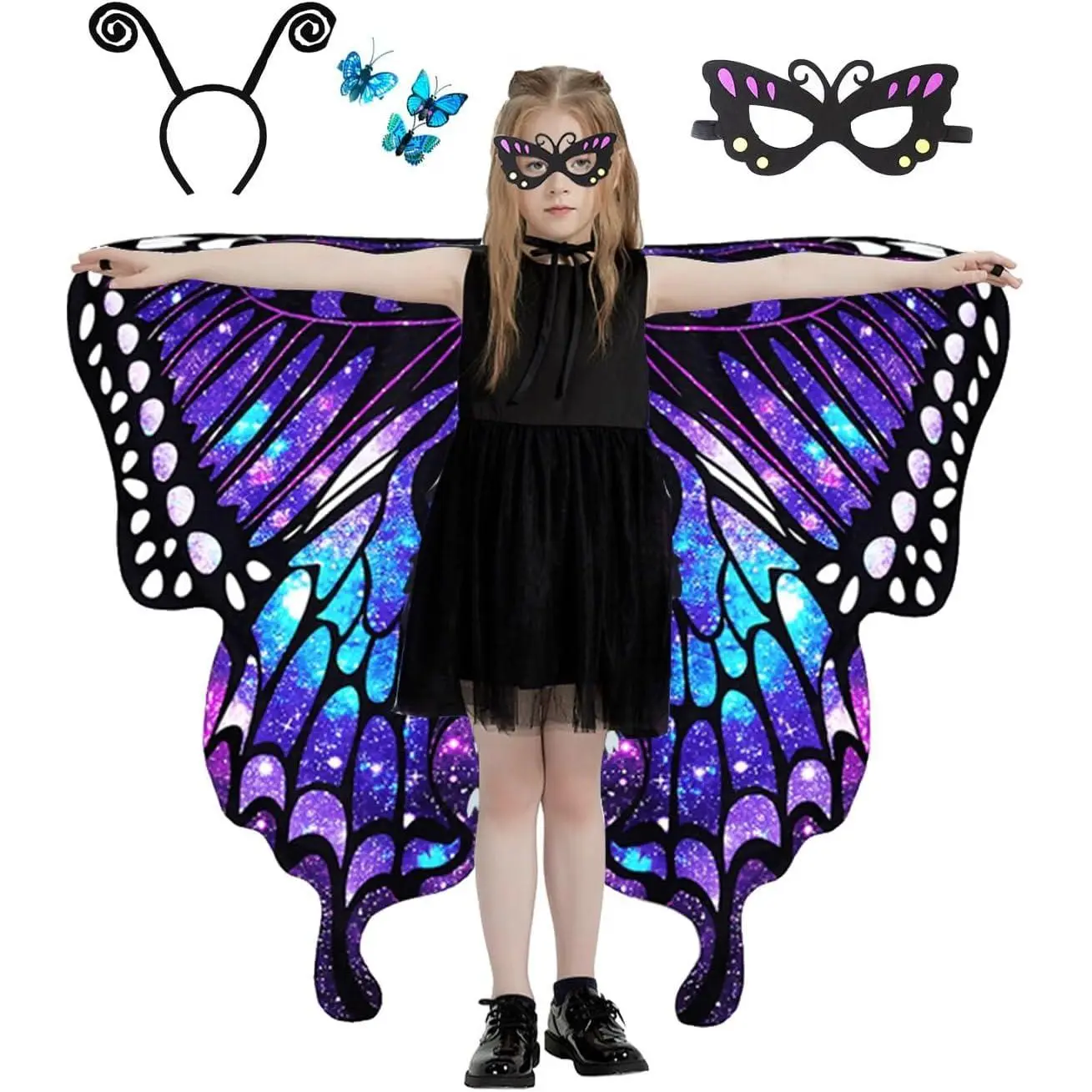 L-JLY017   Dual Sided Butterfly Costumes for Girls,Part Halloween Butterfly Wings Adults costume 2024