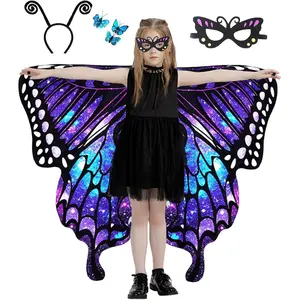 L-JLY017   Dual Sided Butterfly Costumes for Girls,Part Halloween Butterfly Wings Adults costume 2024