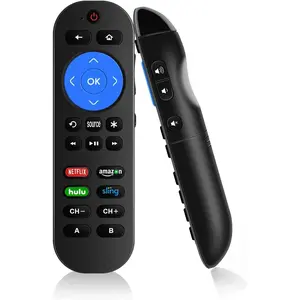 Programmed Remote for Roku Remote Replacement with Volume Key - All in One Remotes Control for Roku Express 4K+, Premiere/+, Ultra, 1 2 3 4, and Vizio TV Extra with 9 Learning Keys (Not for Stick)