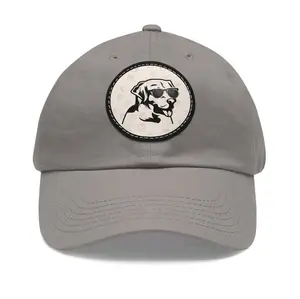 Cool Dog Lover Ball Cap with Leather Patch